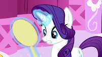 Rarity looking at the cracked mirror S8E18