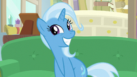 Trixie grinning hopefully at Starlight S8E19