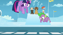 Twilight and Spike gets taken above S5E26