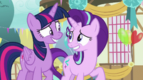 Twilight and Starlight look nervous at each other S7E15
