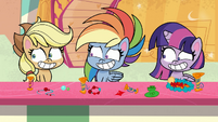 AJ, Dash, and Twilight grinning nervously PLS1E12a