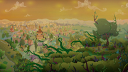 Everfree vines creep slowly toward Ponyville S9E2