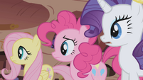 Fluttershy, Pinkie, and Rarity side by side S1E02