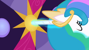 Princess Celestia uses her horn as a key S02E01