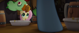 Rainbow stomps her hoof on the table MLPTM