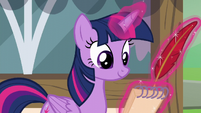 Twilight diligently taking notes S5E22