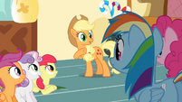 "When I got my cutie mark, I saw a rainbow that pointed me home. I bet it was your sonic rainboom!"