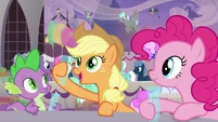 Applejack toasting a glass to Twilight S9E26