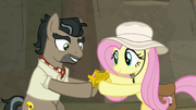 Fluttershy gives Talisman to Caballeron S9E21