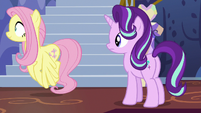 Fluttershy leaves to gather the animals S6E21