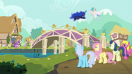 Ponies gather around new river bridge S9E13