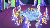 Twilight Sparkle joins the throne room meeting S7E26