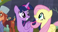 Twilight and Fluttershy happy the feud is over S5E23