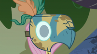 Fluttershy wearing Mage Meadowbrook's mask S7E20