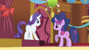 Rarity surprised at Twilight's mane S1E1