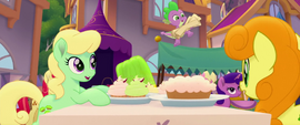 Spike bouncing off of green gelatin MLPTM