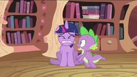 Spike with scared Twilight Sparkle S2E03