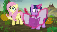 Twilight Sparkle taking extensive notes S5E23