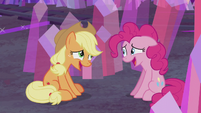 AJ and Pinkie share an embarrassed laugh S5E20