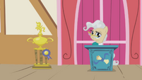 The Mayor with Applejack's reward for saving the town.