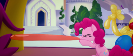 Pinkie Pie blowing a long balloon MLPTM