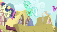 The ponies are jumping on rooftops S2E18