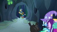 Discord Changeling calling out to his "fellow rescuers" S6E26