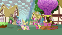 Fluttershy about to leave Ponyville S03E13