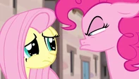 Pinkie's stare makes the Stare Master confused.
