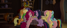 Mane Six and Capper around a table MLPTM