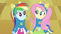 Rainbow Dash and Fluttershy looking at each other EG