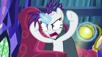 Rarity angrily draws attention to her ruined mane S7E19.png (810 KB) "...look 'messed up' to you?!"