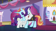 Rarity hugging Sassy Saddles again S5E14