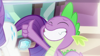 Spike gives big grin and thumbs up S9E19
