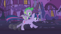 Twilight and Spike running toward commotion S1E06