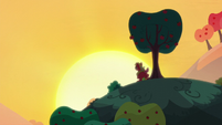Apple Bloom and Big Mac watch the sunset S5E17