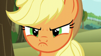 Applejack's scowl close-up S6E6