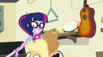 Pinkie Pie pulls on Twilight and Applejack EGS1