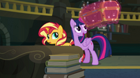 Princess Twilight levitating a large chest EGFF