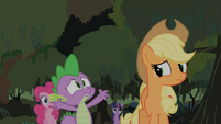 Spike believes Fluttershy spontaneously exploded S01E15