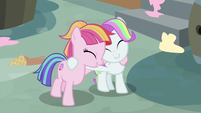 Toola Roola and Coconut Cream hugging S7E14