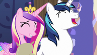 Cadance and Shining Armor laugh at Twilight MLPBGE