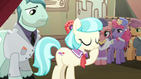 Coco Pommel about to give a speech S5E16