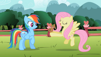 Fluttershy showing bunny to Rainbow Dash S2E07