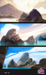 Island explorations concept art by Amandine Aramini