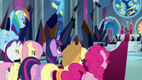 Mane Six confronting King Sombra S9E2