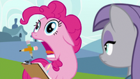 Pinkie Pie coughs up a pencil S7E4