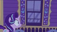 Starlight Glimmer stunned outside Trixie's wagon S6E25