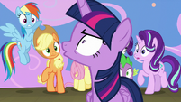 Twilight Sparkle angrily shouts "no!" S8E7