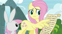 Fluttershy pointing at her to-do list S9E18